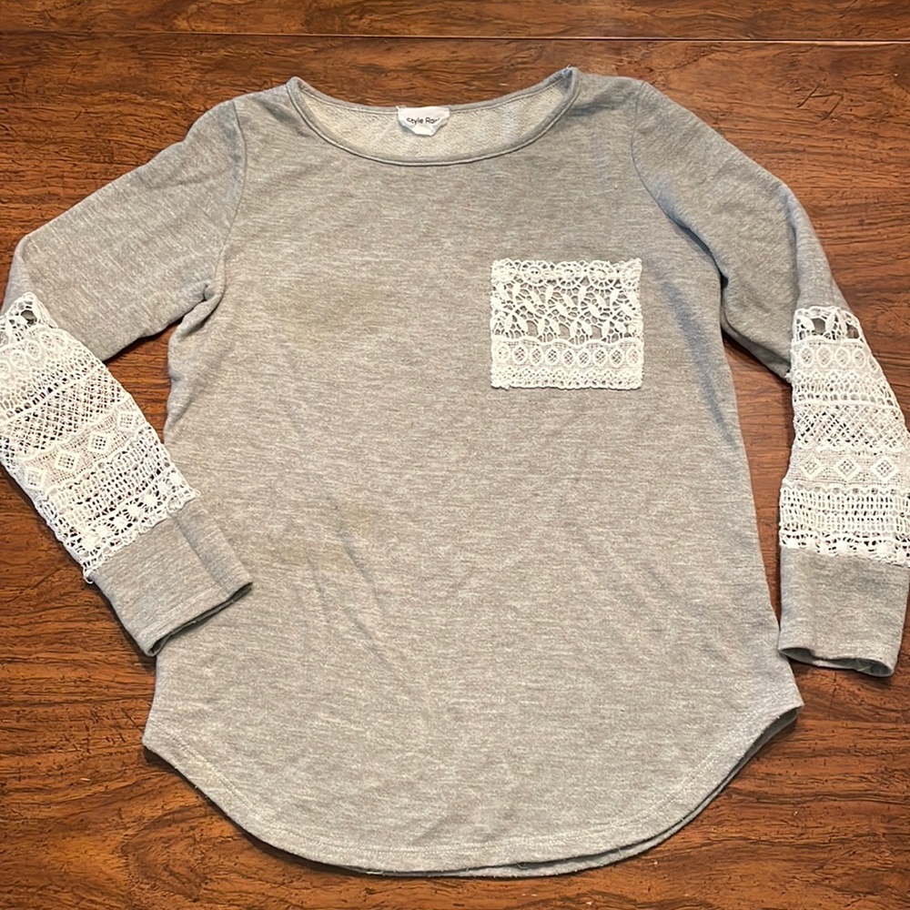 Long Sleeve tunic w/crochet accents